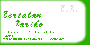 bertalan kariko business card